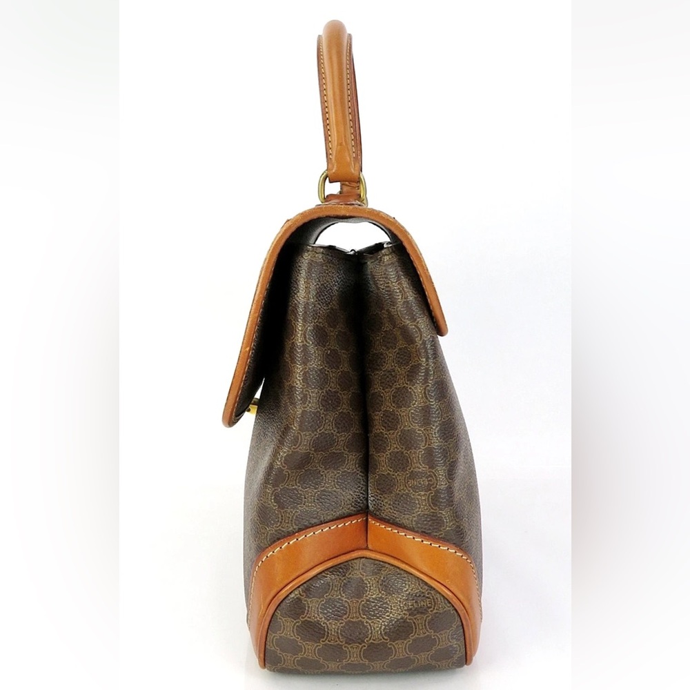 Celine Brown and Tan Patterned Satchel - Picture 3 of 16